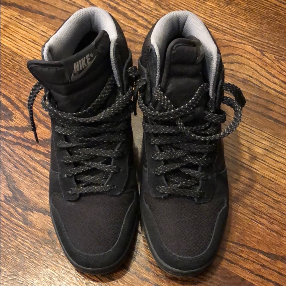 Nike black wedge sneakers
